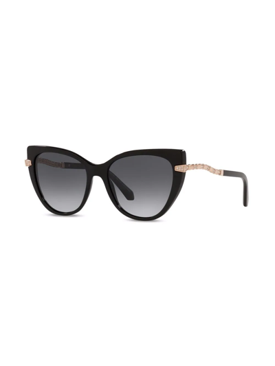 Shop Bvlgari Cat-eye Frame Sunglasses In Black
