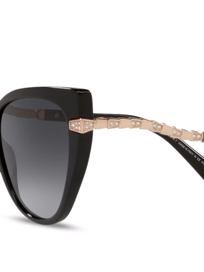 Shop Bvlgari Cat-eye Frame Sunglasses In Black