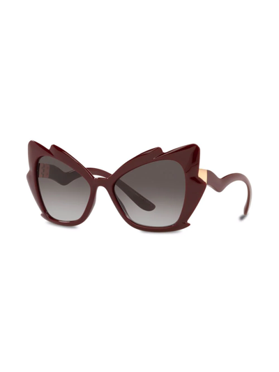 Shop Dolce & Gabbana Cat-eye Frame Sunglasses In Red
