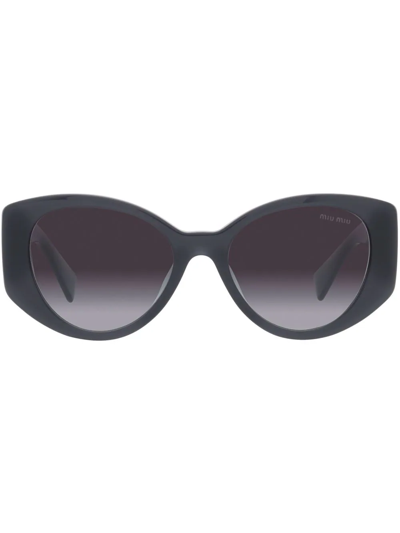 Shop Miu Miu Cat-eye Frame Sunglasses In Grey