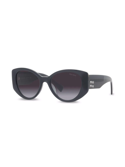 Shop Miu Miu Cat-eye Frame Sunglasses In Grey