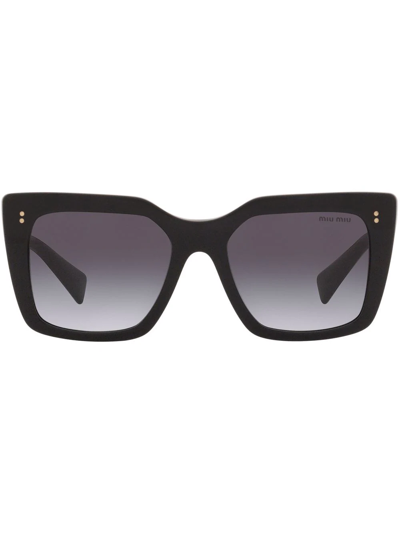 Shop Miu Miu Square Frame Sunglasses In Black