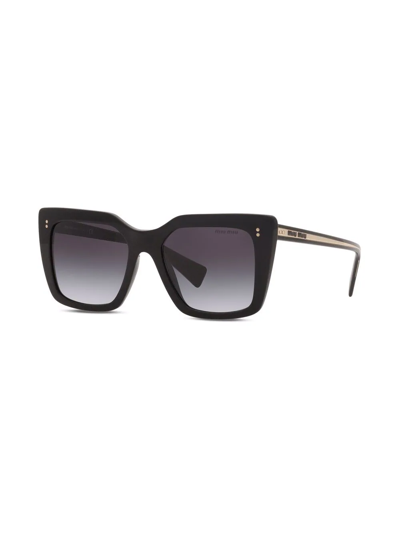 Shop Miu Miu Square Frame Sunglasses In Black