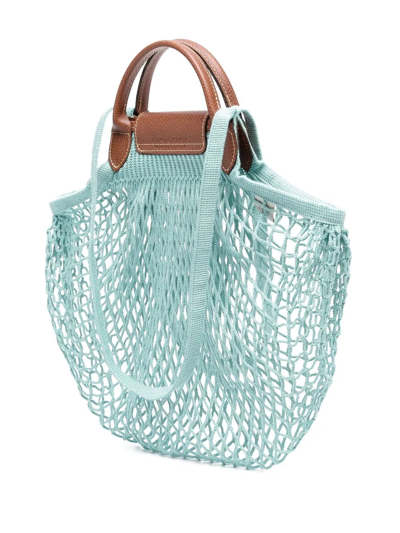 Longchamp Le Pliage Filet Knit Bag - Lagoon