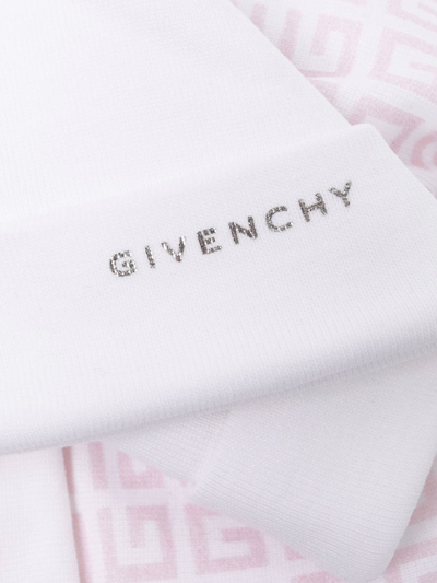 Shop Givenchy Logo Print Hat Set In Pink