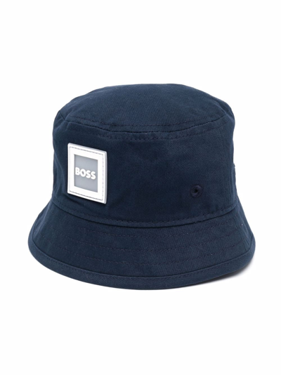Shop Bosswear Logo Badge Bucket Hat In Blue