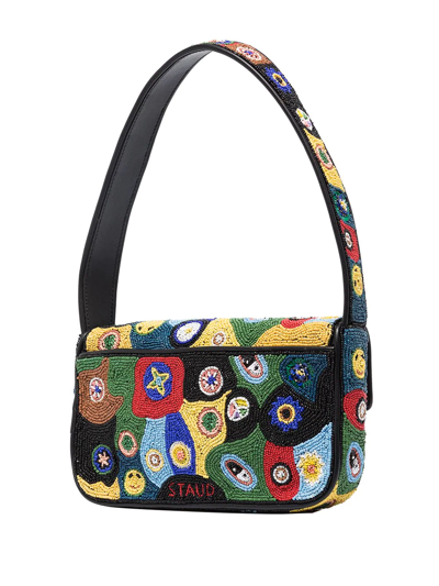 Staud Tommy Beaded Shoulder Bag In Black