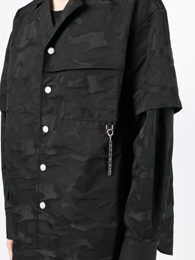 Shop Feng Chen Wang Lightweight Layered Long-sleeve Shirt In Black