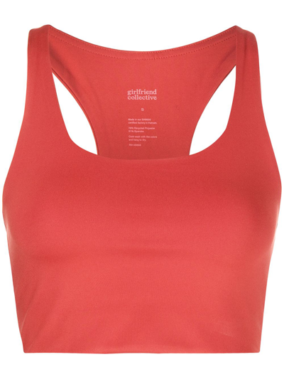 Shop Girlfriend Collective Paloma Sports Bra In Red