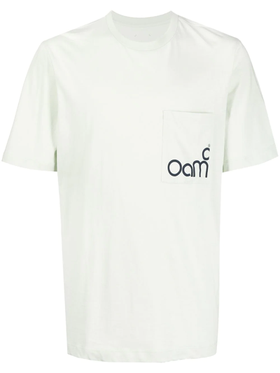 Shop Oamc Logo Patch-pocket T-shirt In Green