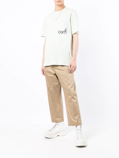 露踝直筒卡其裤