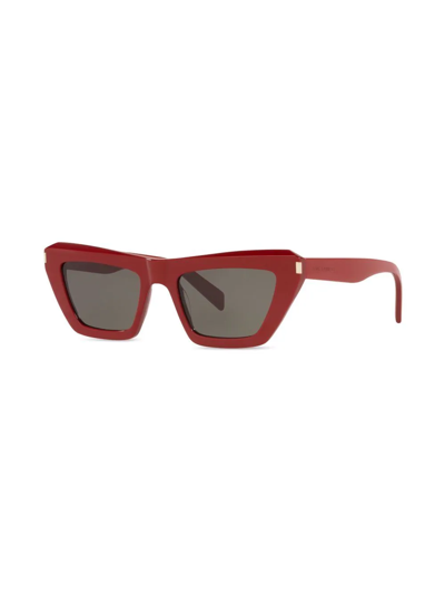 Shop Saint Laurent Cat-eye Sunglasses In Red