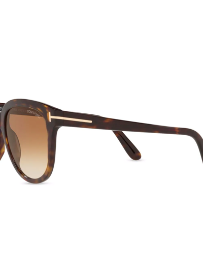 Tom Ford Olivia 54mm Gradient Round Sunglasses In Brown