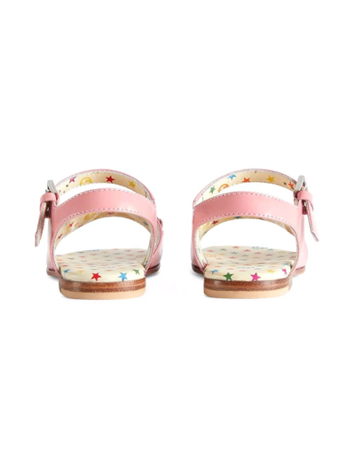 Gucci Girls Pink Patent Leather Sandals In Pink