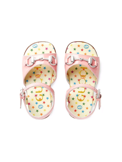 Gucci Girls Pink Patent Leather Sandals In Pink
