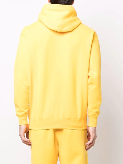 Shop Polo Ralph Lauren Polo Pony Logo-print Pullover Hoodie In Yellow