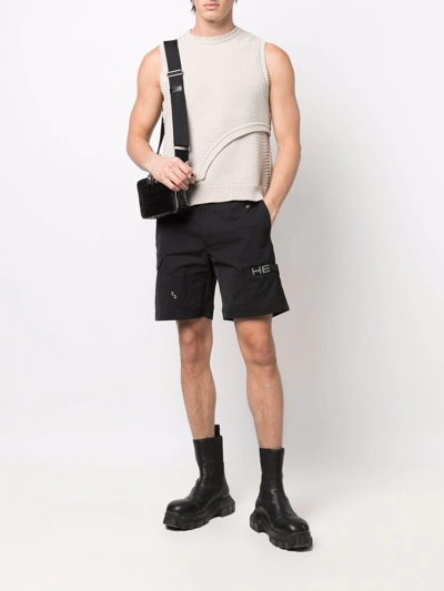 Shop Heliot Emil Logo-lettered Cargo Shorts In Black