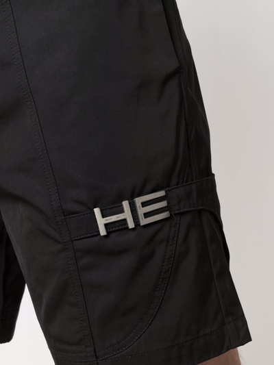 Heliot Emil Logo-plaque Bermuda Shorts In Black