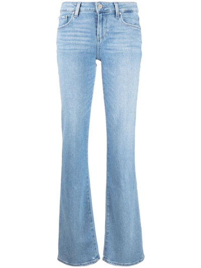 Shop Paige Sloane Distressed Bootcut Jeans In Blue