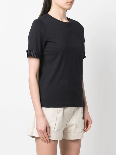 Shop Fay Pleated-sleeve T-shirt In Blue