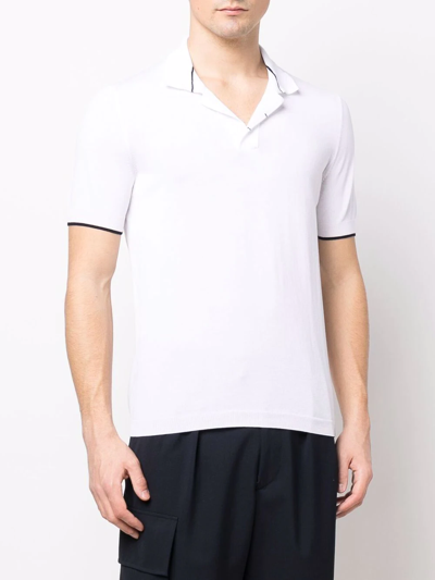 Shop Fay Short-sleeve Polo Shirt In White