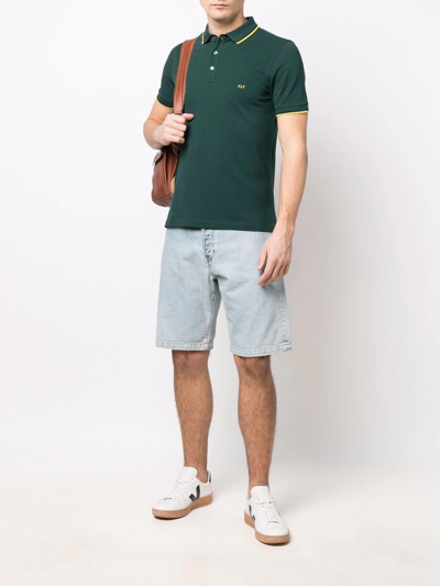 Shop Fay Embroidered Logo Polo Shirt In Green