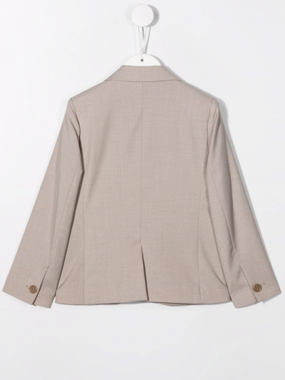 Paolo Pecora Fitted Single-breasted Blazer In Neutrals