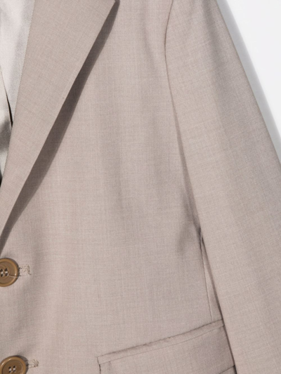 Paolo Pecora Fitted Single-breasted Blazer In Neutrals