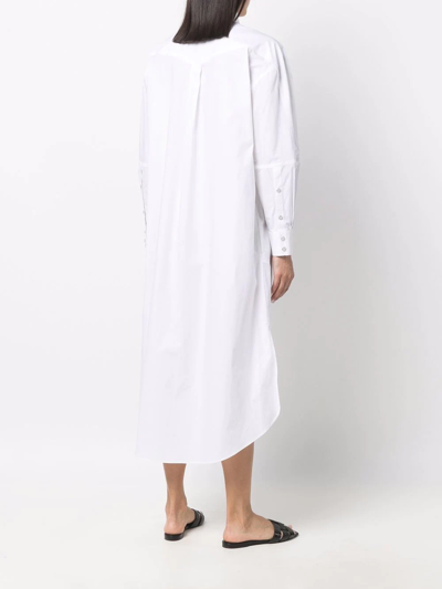 Shop Alexandre Vauthier Western Poplin Midi Shirt Dress In White