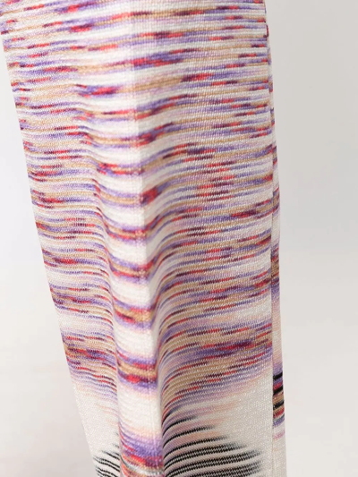 Shop Missoni Flared Knitted Trousers In Pink