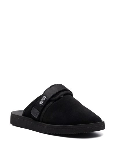 Shop Suicoke Shearling-lined Slippers In Black