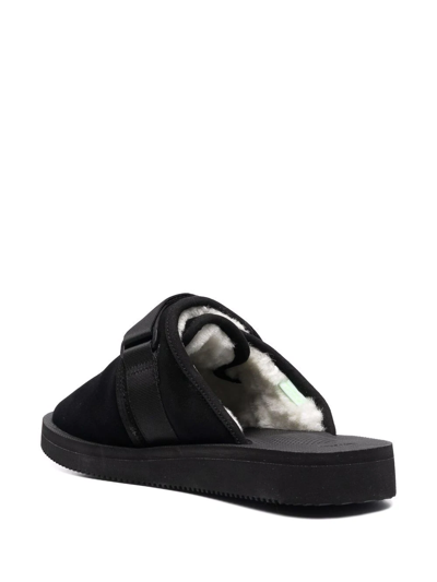 Suicoke Shearling-lined Slippers In Black