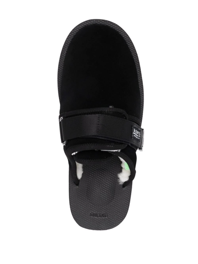 Shop Suicoke Shearling-lined Slippers In Black