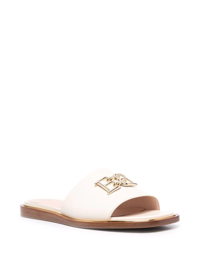 Bally 10mm Eloise Leather Slide Flats In Neutrals