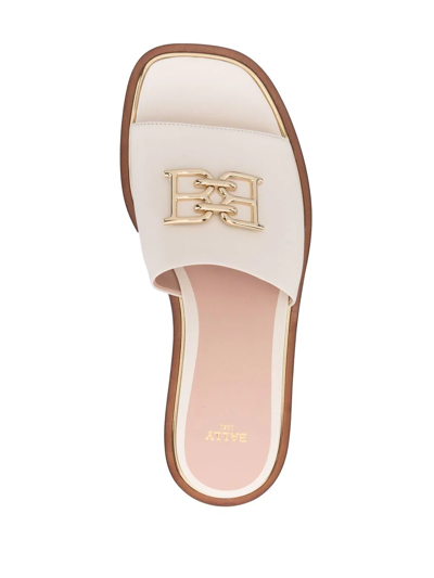 Bally 10mm Eloise Leather Slide Flats In Neutrals