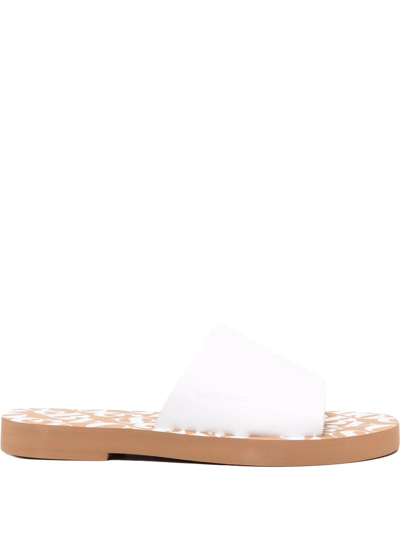 Shop See By Chloé Open-toe Leather Sandals In White
