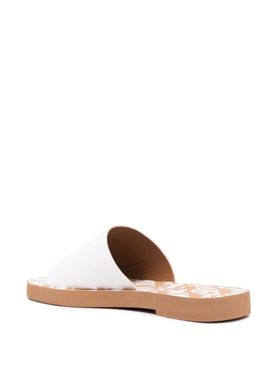 Shop See By Chloé Open-toe Leather Sandals In White