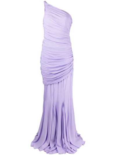 Shop Giuseppe Di Morabito One-shoulder Ruched Dress In Purple