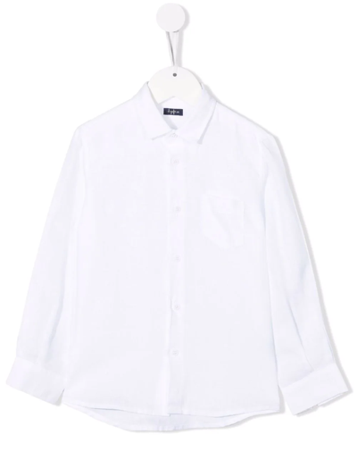 Shop Il Gufo Long-sleeve Linen Shirt In White