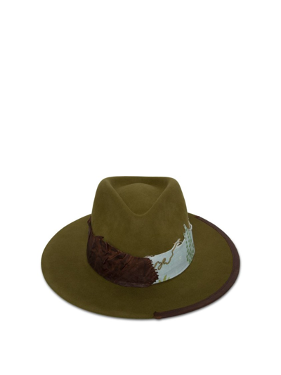 Shop Nick Fouquet Cousteau Fedora Hat In Green