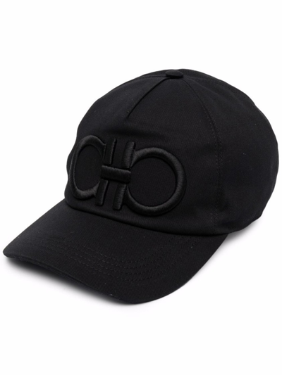 Shop Ferragamo Gancini Baseball Cap In Black