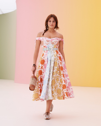 Shop Zimmermann Postcard Off The Shoulder Dress In Multicolor