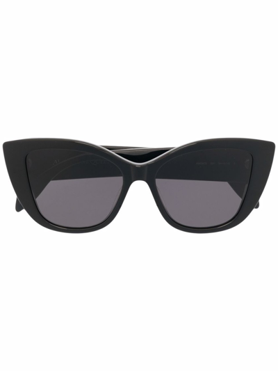 Shop Alexander Mcqueen Ogo-print Sunglasses In Black