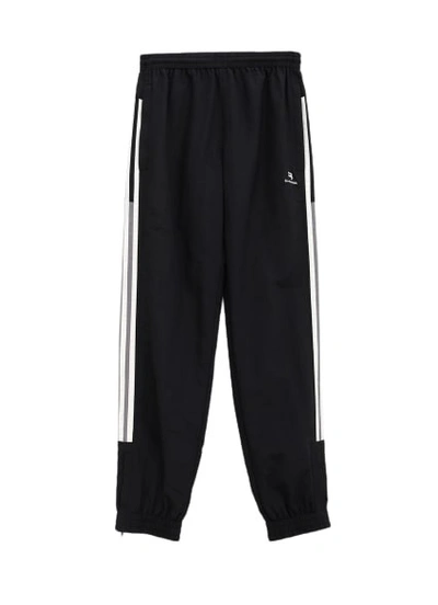 Shop Balenciaga Sporty B Regular Tracksuit Pants In Black