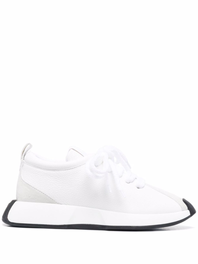 Shop Giuseppe Zanotti White Low Lace-up Sneakers