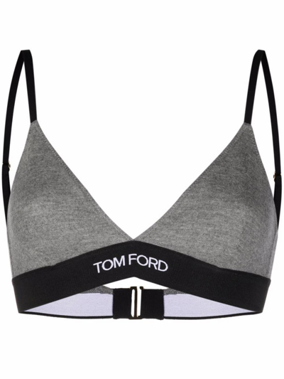 Shop Tom Ford Grey Cashmere Bra