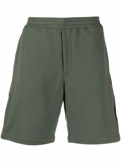 Shop Alexander Mcqueen Khaki Logo-tape Sweat Pants In Green