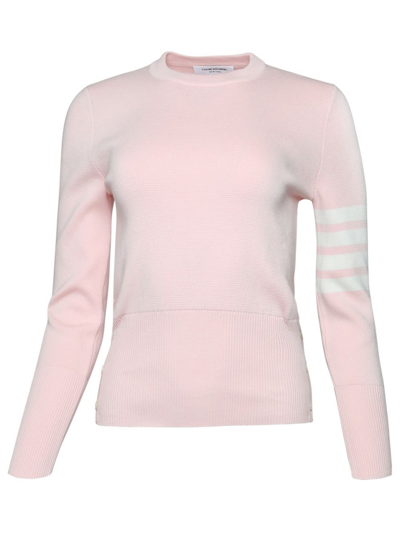 Shop Thom Browne Classic Milano Stitch 4-bar Pullover In Pink