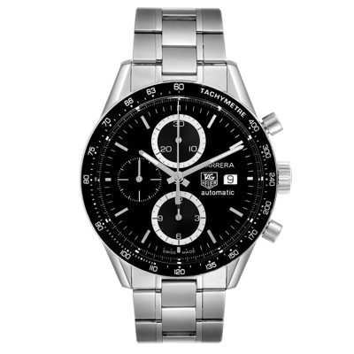 Shop Tag Heuer Carrera Chronograph Steel Black Dial Mens Watch Cv2010 Card In Not Applicable
