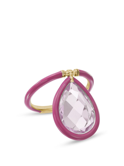 Shop Nina Runsdorf 18k Rose Gold Large Pink Topaz Flip Ring In Not Applicable